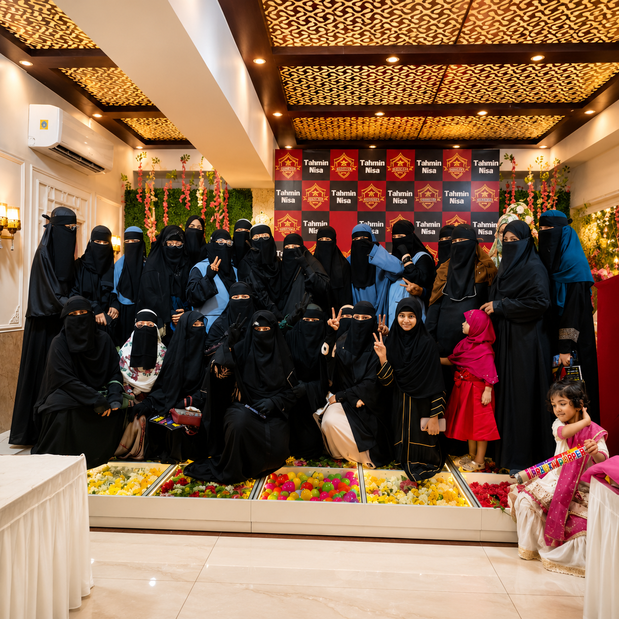 Talimun Nisa student and staff group picture at the academy banquet